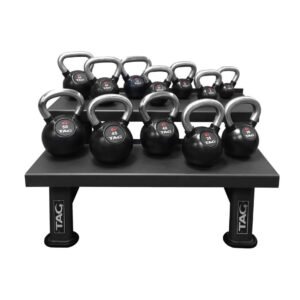 TAG Fitness 5-50 lb Rubber Kettlebells w/ Rack