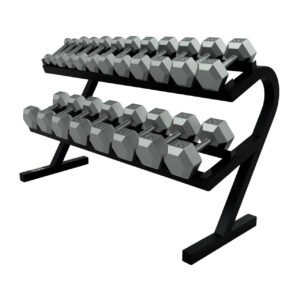 Troy 5-50 lb Cast Iron Hex Dumbbells & Rack