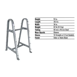 Troy Commercial Fixed Barbell Rack - Image 3